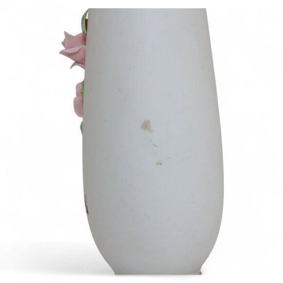 Vintage George Fine China Bud Vase Handpainted Pink Roses Gold Base Banff Japan - Picture 6 of 9